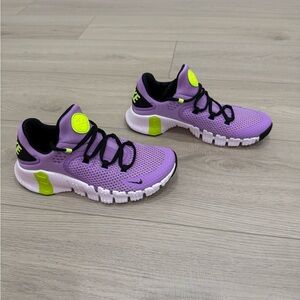 Nike Purple and Black Sneakers with Neon Accents